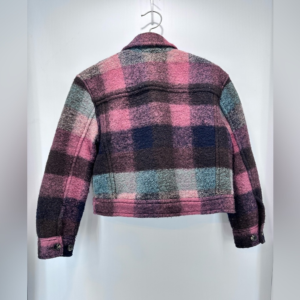 Aritzia‎ Wilfred Free Autumn Cropped Shirt Jacket 2XS Wool Blend Burgundy - Picture 3 of 9